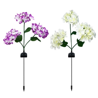 Solcelle LED hortensia blomst med multifarvet lys på spyd